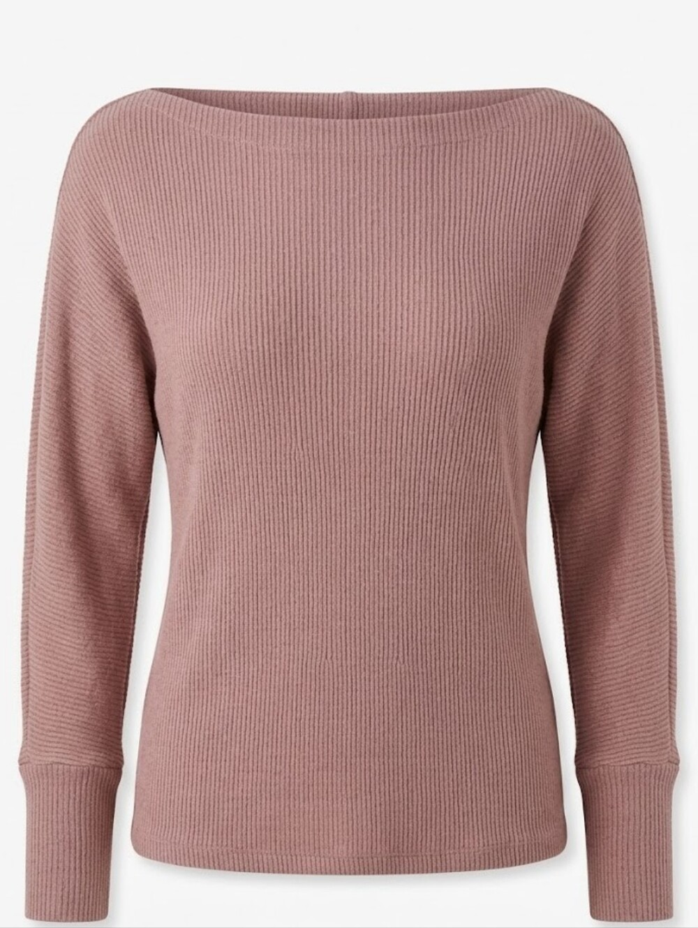 Velvet Dusty Rose Off-the-Shoulder Ribbed Sweater